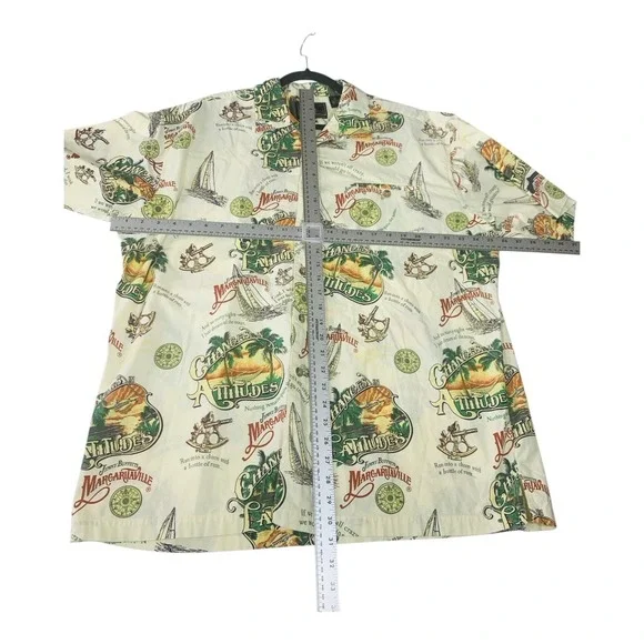Jimmy Buffett Margaritaville XLarge Changes in Latitudes Hawaiian Shirt Cream - Picture 9 of 11